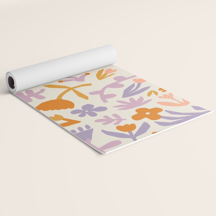 Vintage abstract flower art pattern Yoga Mat Gallery Image 2