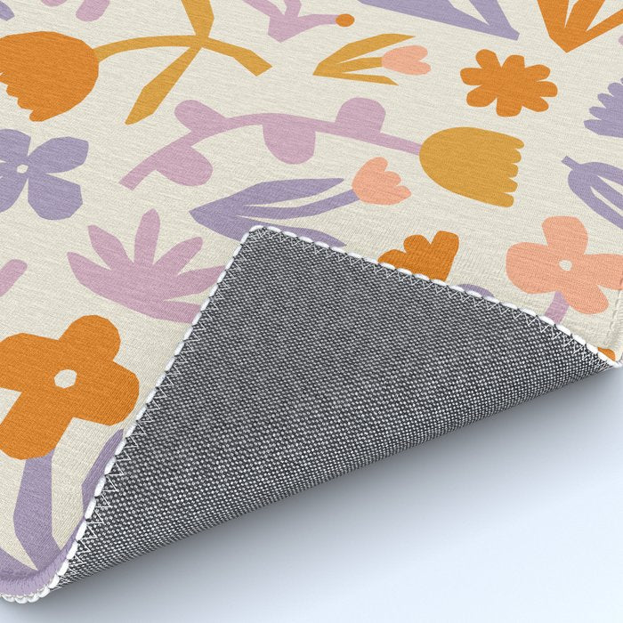 Vintage abstract flower art pattern Rug Gallery Image 4