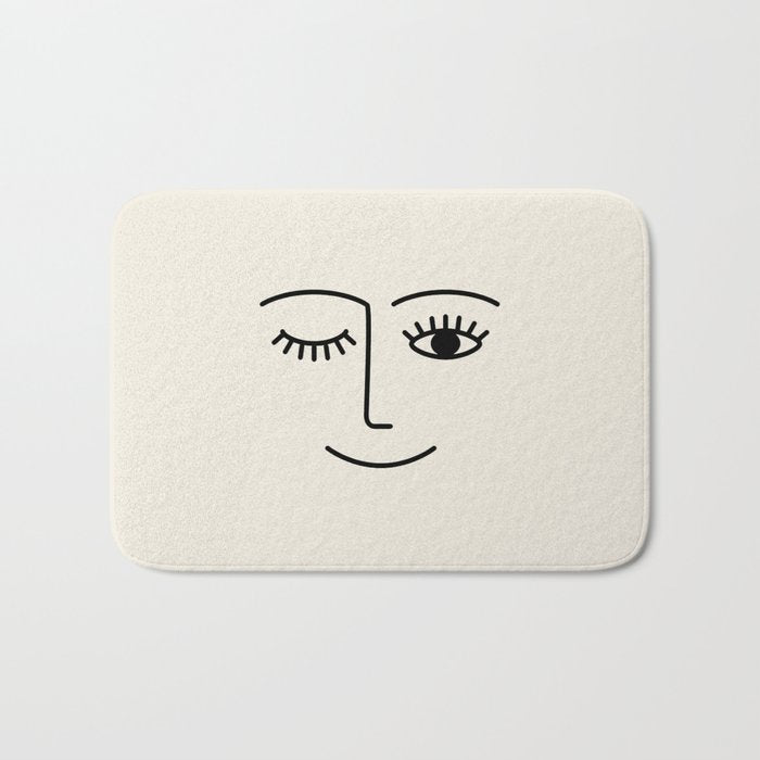 Wink (Off White) Bath Mat Gallery Image 1