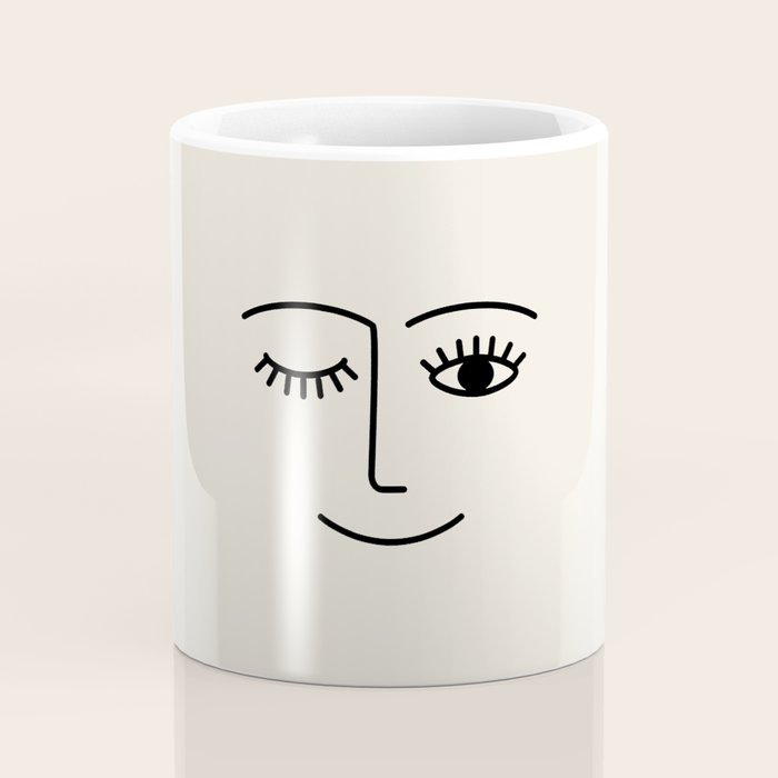 Wink (Off White) Coffee Mug Gallery Image 4