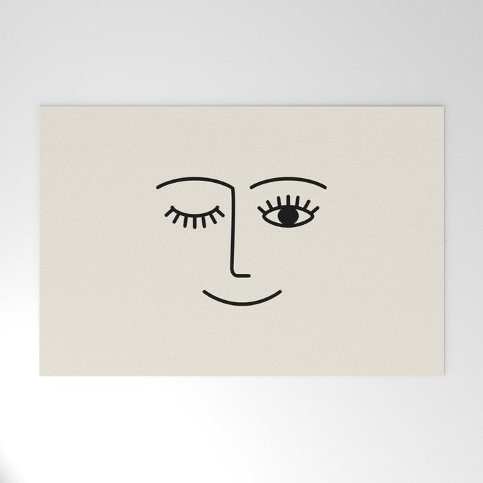 Wink (Off White) Welcome Mat Gallery Image 1