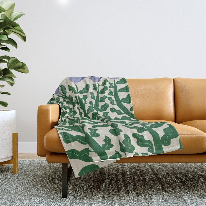 Green Leaf Throw Blanket Gallery Image 1
