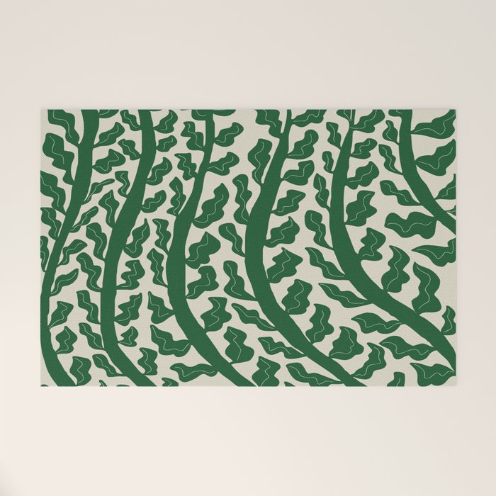 Green Leaf Welcome Mat Gallery Image 1