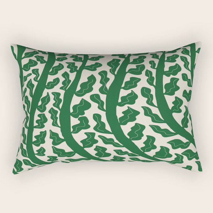 Green Leaf Rectangular Pillow Gallery Image 2