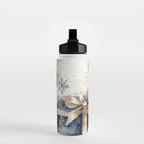 Christmas Holiday Blue Gifts Watercolor Illustration Water Bottle Gallery Image 2