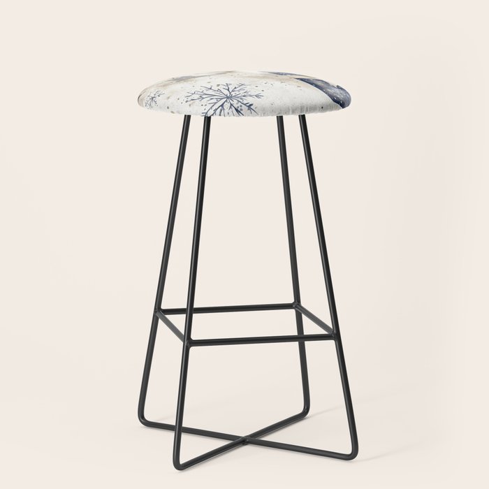 Christmas Holiday Blue Gifts Watercolor Illustration Stool Gallery Image 1