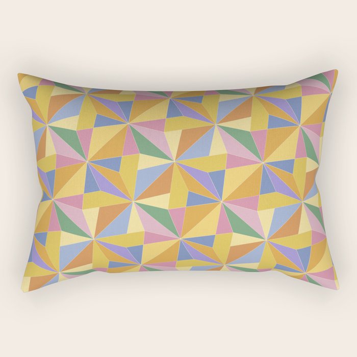 Kaleidoscope Tile Pattern IX Bright Colorful Summer Rectangular Pillow Gallery Image 1