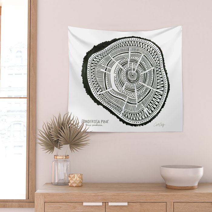 Ponderosa Pine - Black Wall Tapestry Gallery Image 2