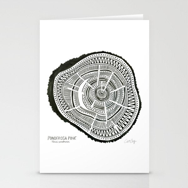 Ponderosa Pine - Black Stationery Card Gallery Image 2