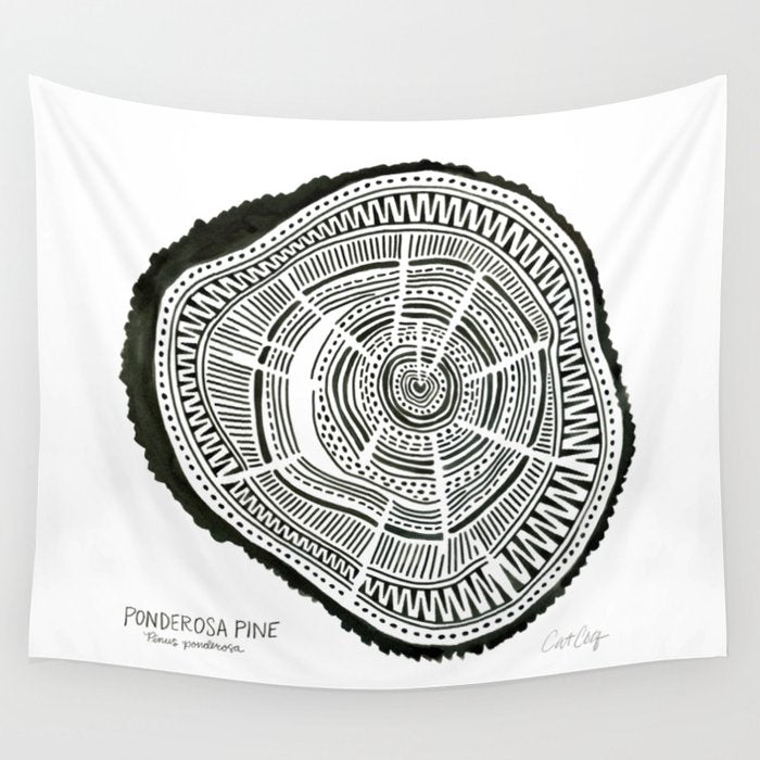 Ponderosa Pine - Black Wall Tapestry Gallery Image 1