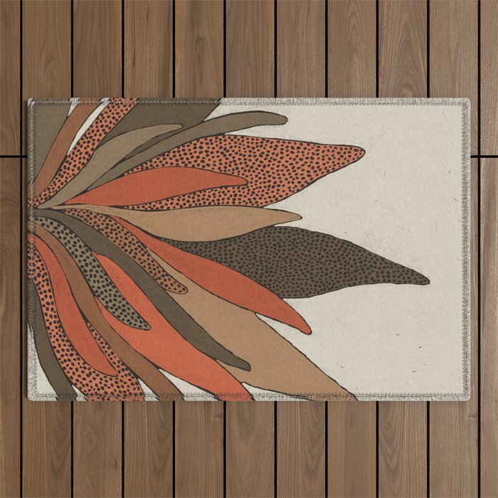 Patterned Plant Outdoor Rug Gallery Image 1