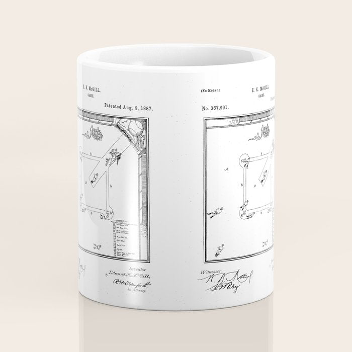 Baseball Patent - Sports Fan Softball Baseball Art - Black Chalkboard Coffee Mug Gallery Image 4