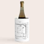 Baseball Patent - Sports Fan Softball Baseball Art - Black Chalkboard Wine Chiller Gallery Image 3