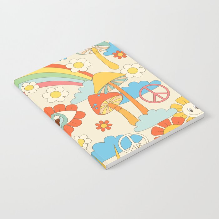 Retro Fantasy , Boho Mushroom Rainbow Trip Notebook Gallery Image 2