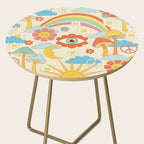 retro fantasy , boho mushroom rainbow trip Side Table Gallery Image 2