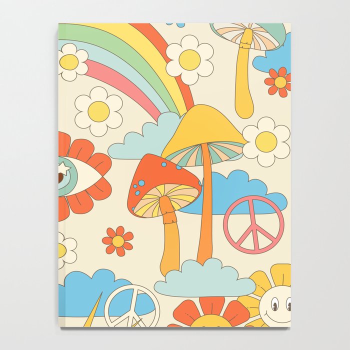 retro fantasy , boho mushroom rainbow trip Notebook Gallery Image 4