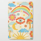 retro fantasy , boho mushroom rainbow trip Cutting Board Gallery Image 1