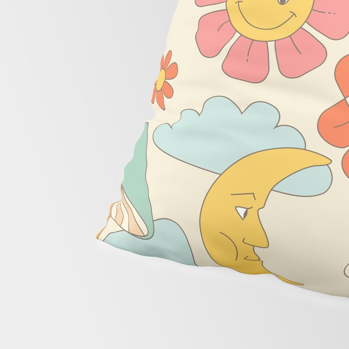 retro fantasy , boho mushroom rainbow trip Pillow Sham Gallery Image 4