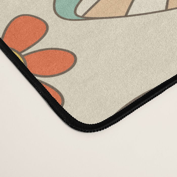 retro fantasy , boho mushroom rainbow trip Desk Mat Gallery Image 4