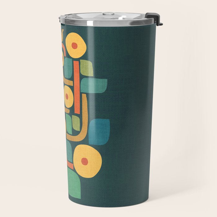 Bird in mid-century garden Travel Mug Gallery Image 2