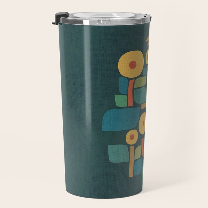 Bird in mid-century garden Travel Mug Gallery Image 3