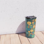 Bird in mid-century garden Travel Mug Gallery Image 4