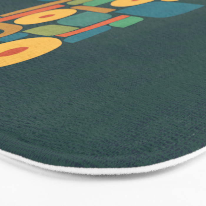 Bird in mid-century garden Bath Mat Gallery Image 3