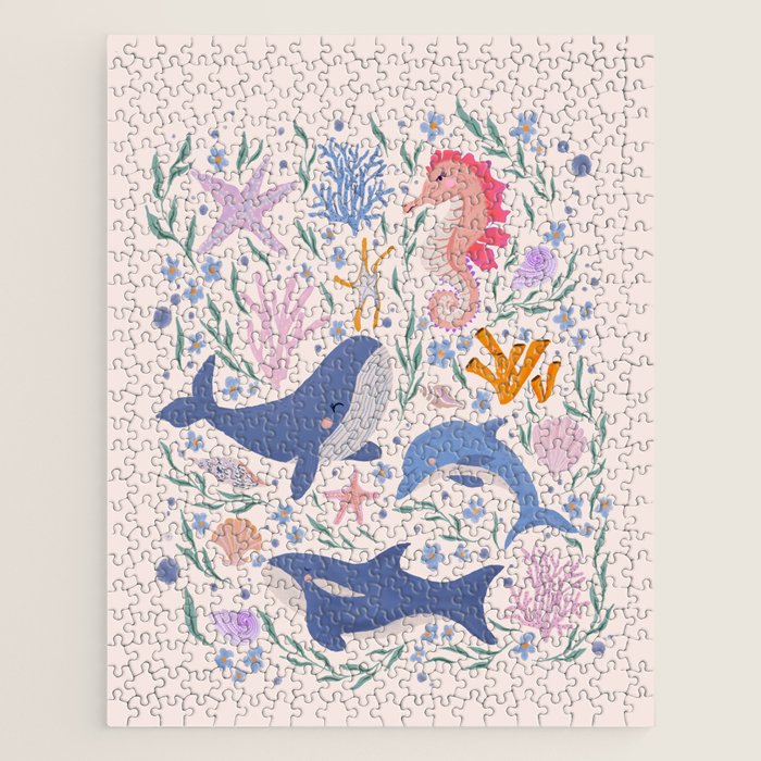 Ocean Whimsy: Charming Underwater Creatures Jigsaw Puzzle Gallery Image 1