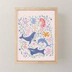 Ocean Whimsy: Charming Underwater Creatures Mini Art Print Gallery Image 1