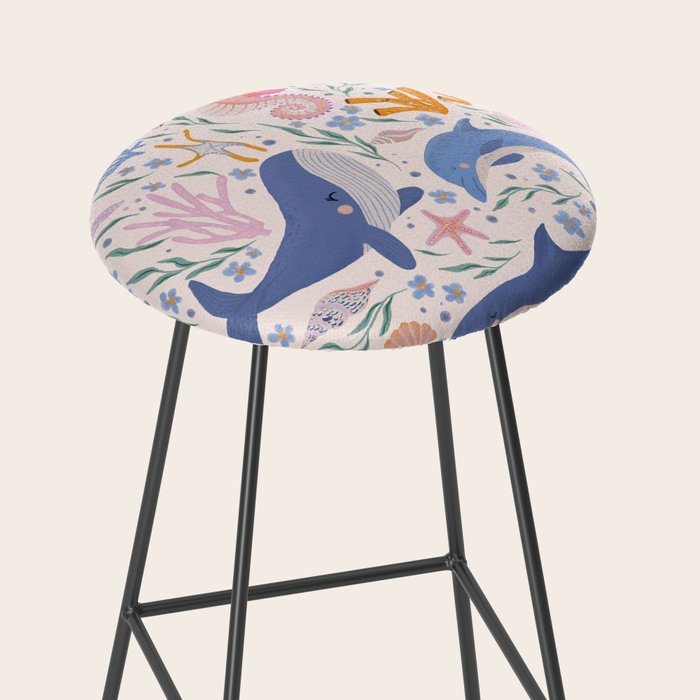 Ocean Whimsy: Charming Underwater Creatures Stool Gallery Image 2