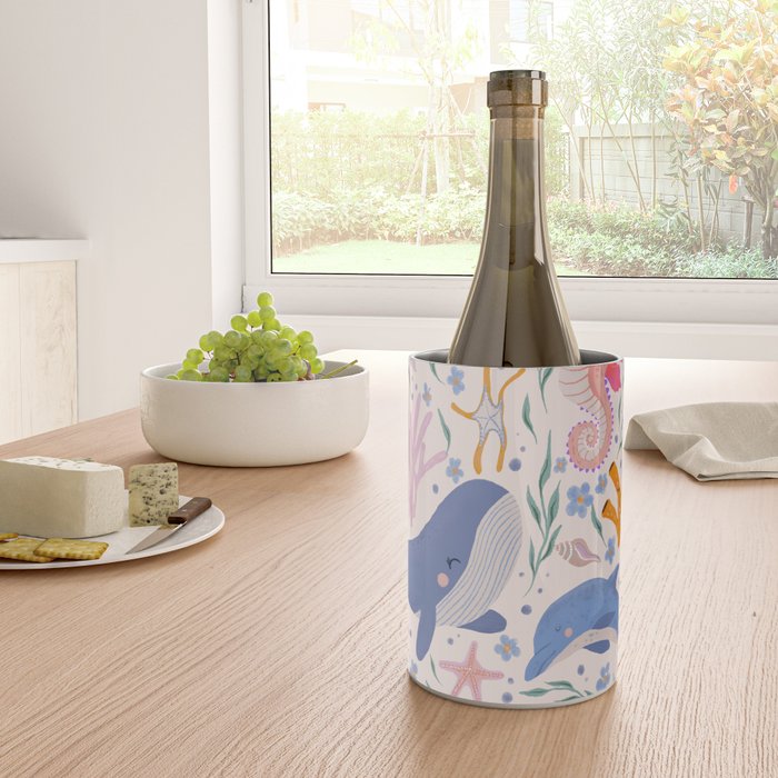 Ocean Whimsy: Charming Underwater Creatures Wine Chiller Gallery Image 4