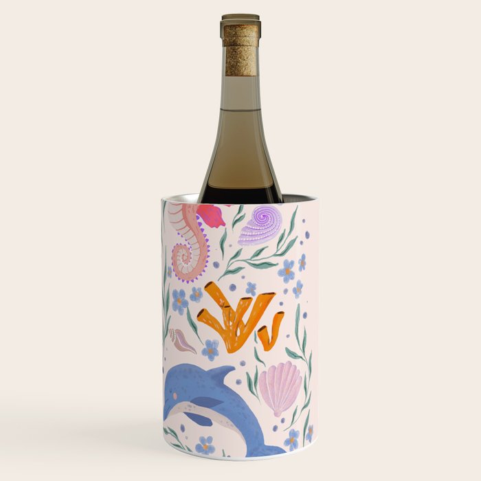 Ocean Whimsy: Charming Underwater Creatures Wine Chiller Gallery Image 3