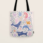 Ocean Whimsy: Charming Underwater Creatures Tote Bag Gallery Image 1