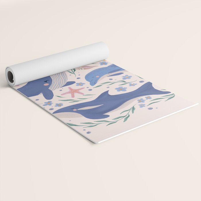 Ocean Whimsy: Charming Underwater Creatures Yoga Mat Gallery Image 2