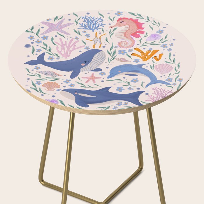 Ocean Whimsy: Charming Underwater Creatures Side Table Gallery Image 2