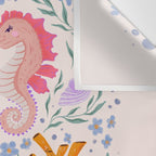 Ocean Whimsy: Charming Underwater Creatures Wall Tapestry Gallery Image 3