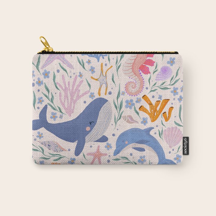 Ocean Whimsy: Charming Underwater Creatures Carry All Pouch Gallery Image 1