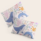 Ocean Whimsy: Charming Underwater Creatures Pillow Sham Gallery Image 3