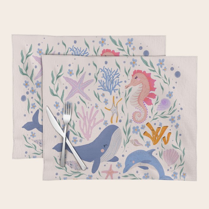 Ocean Whimsy: Charming Underwater Creatures Placemat Gallery Image 1
