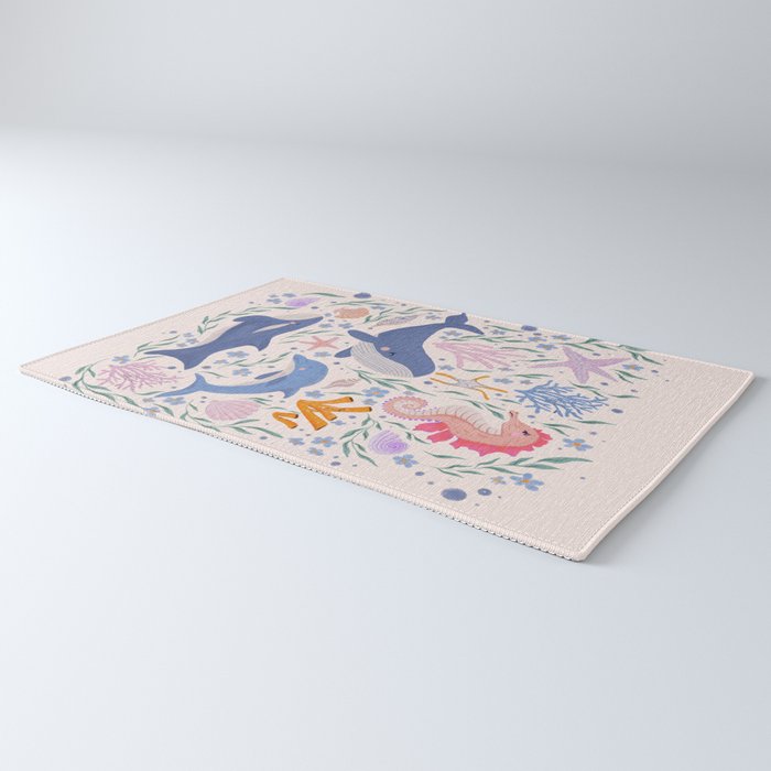 Ocean Whimsy: Charming Underwater Creatures Rug Gallery Image 3