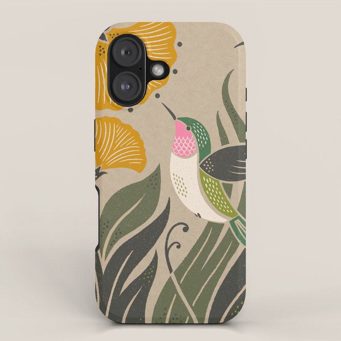 Hummingbird and Flowers iPhone Case Gallery Image 1