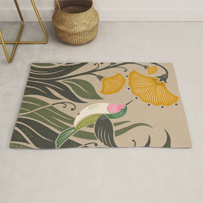 Hummingbird and Flowers Rug Gallery Image 1