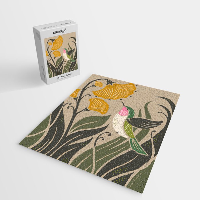Hummingbird and Flowers Jigsaw Puzzle Gallery Image 2