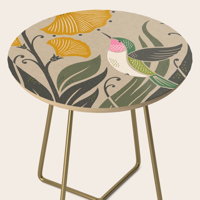 Hummingbird and Flowers Side Table Gallery Image 2