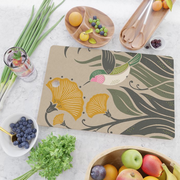 Hummingbird and Flowers Cutting Board Gallery Image 2