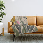 Hummingbird and Flowers Throw Blanket Gallery Image 1