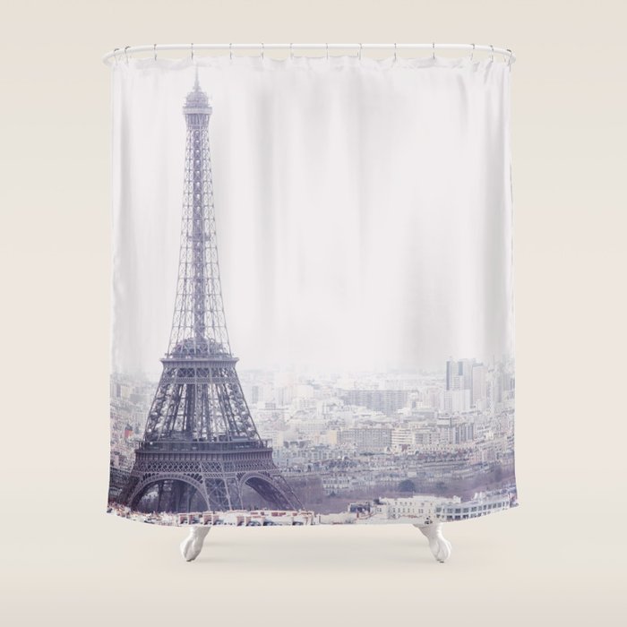 Paris Skyline with Eiffel Tower Shower Curtain Gallery Image 1