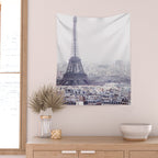 Paris Skyline with Eiffel Tower Wall Tapestry Gallery Image 2