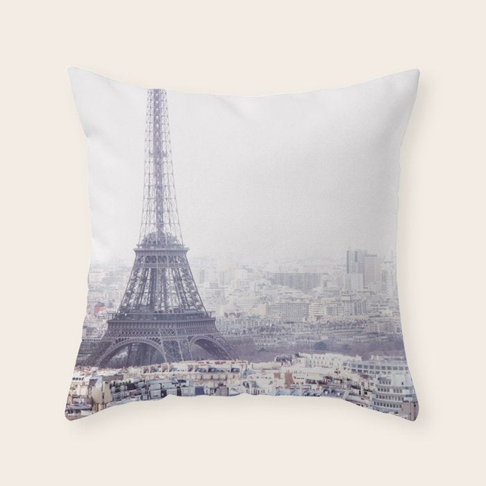 Paris Skyline with Eiffel Tower Throw Pillow Gallery Image 6