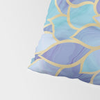 Flower Bloom, Teal, Turquoise, Purple, Gold Pillow Sham Gallery Image 4
